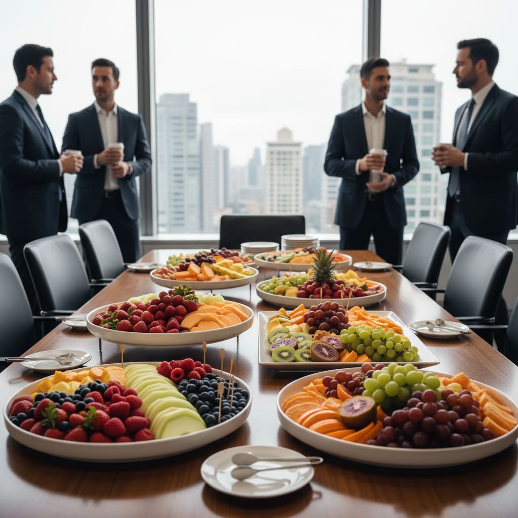 صواني فواكه موسمية للاجتماعات